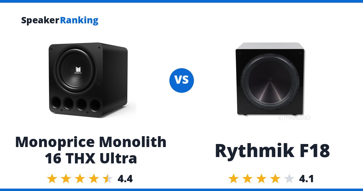 Monoprice Monolith 16 THX Ultra vs Rythmik F18