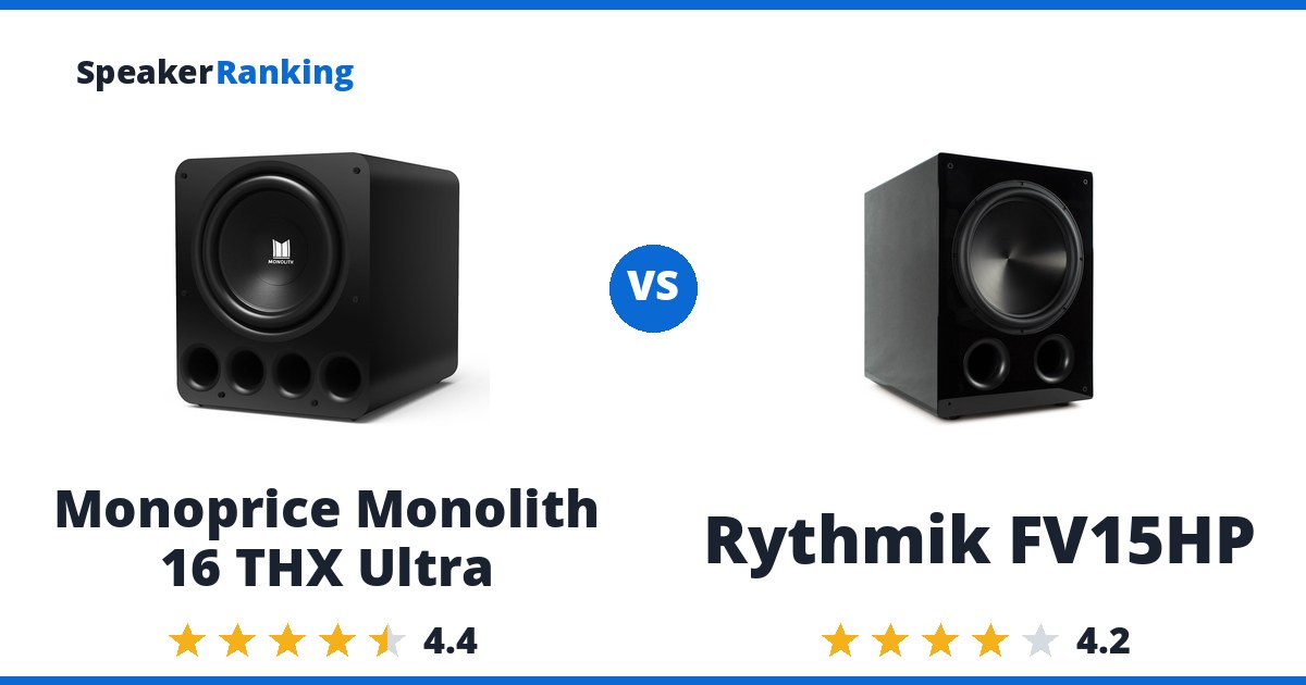 Monoprice Monolith 16 THX Ultra vs Rythmik FV15HP
