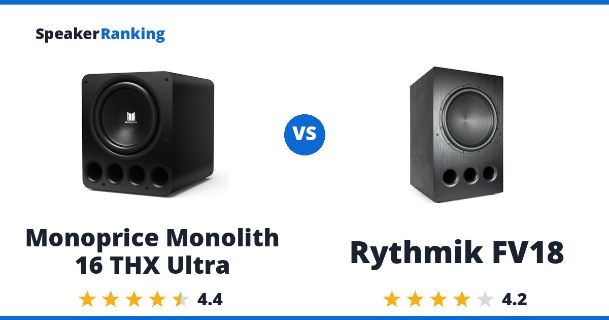 Monoprice Monolith 16 THX Ultra vs Rythmik FV18