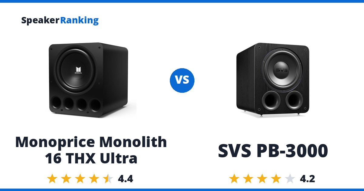 Monoprice Monolith 16 THX Ultra vs SVS PB-3000