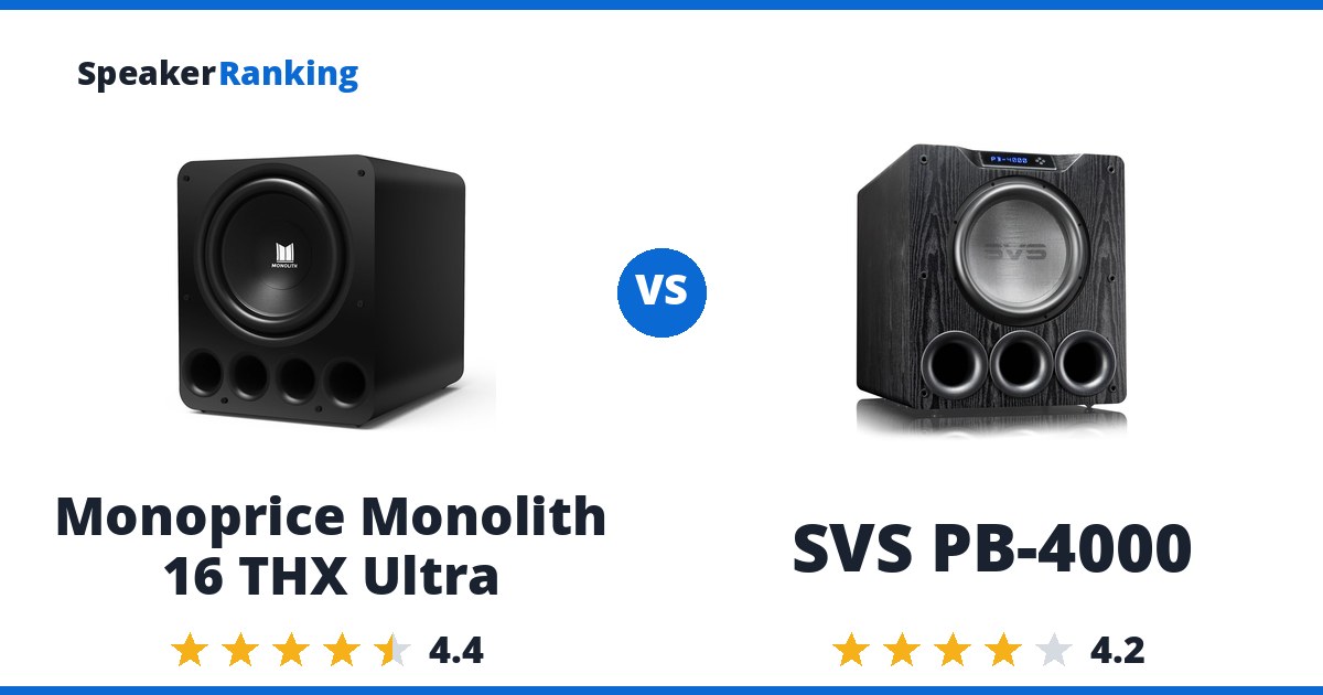 Monoprice Monolith 16 THX Ultra vs SVS PB-4000