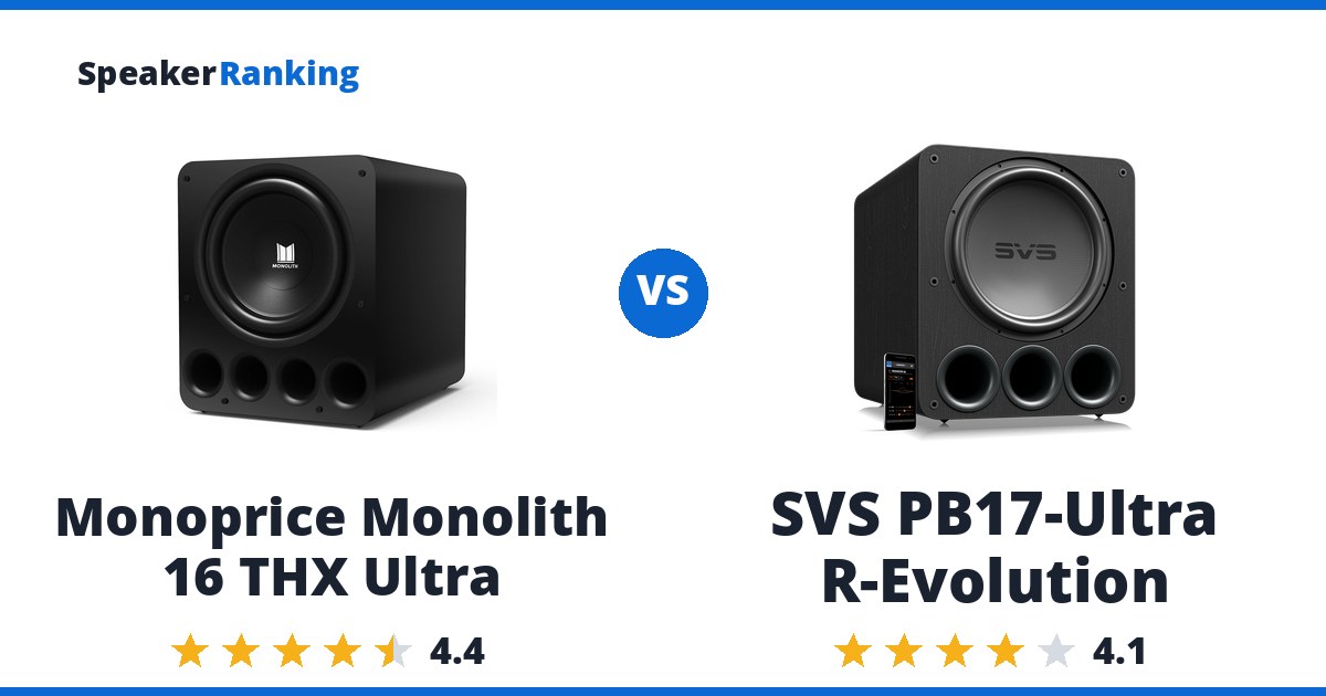 Monoprice Monolith 16 THX Ultra vs SVS PB17-Ultra R-Evolution