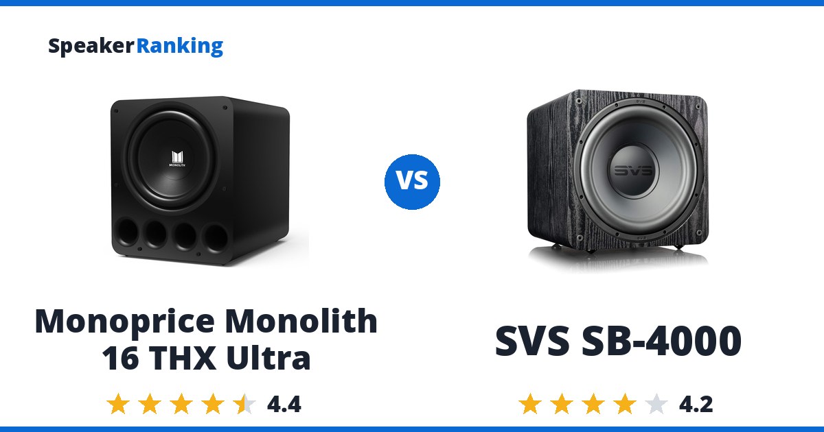Monoprice Monolith 16 THX Ultra vs SVS SB-4000