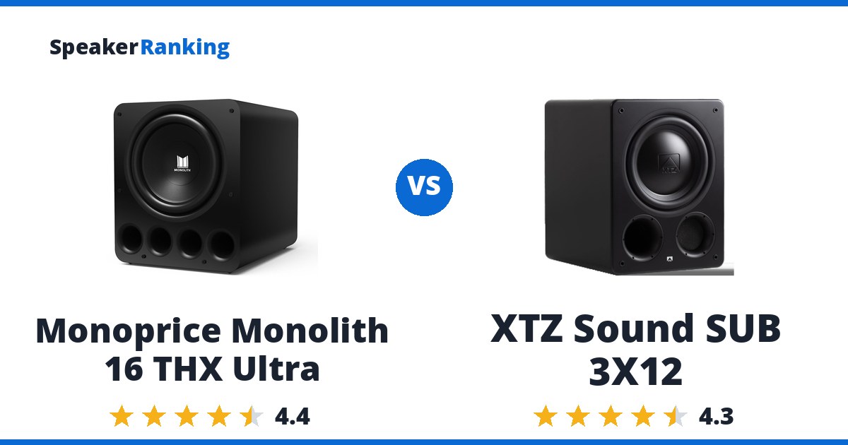 Monoprice Monolith 16 THX Ultra vs XTZ Sound SUB 3X12