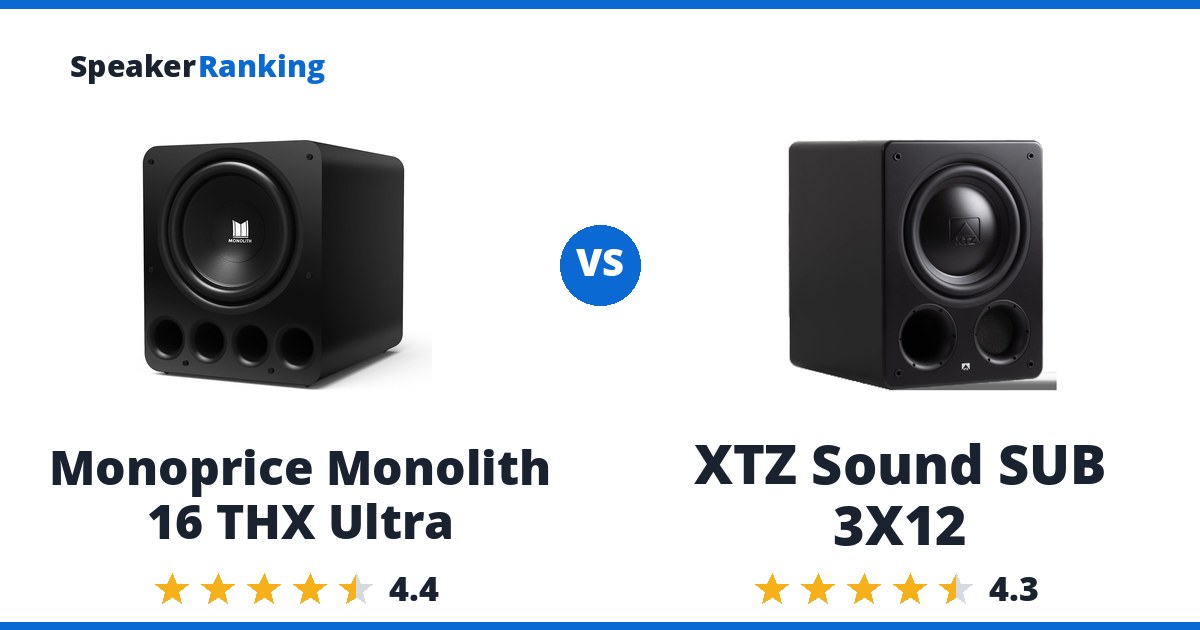 Monoprice Monolith 16 THX Ultra vs XTZ Sound SUB 3X12