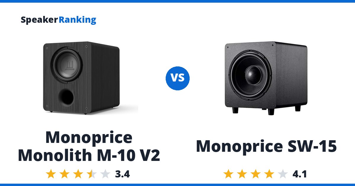 Monoprice Monolith M-10 V2 vs Monoprice SW-15