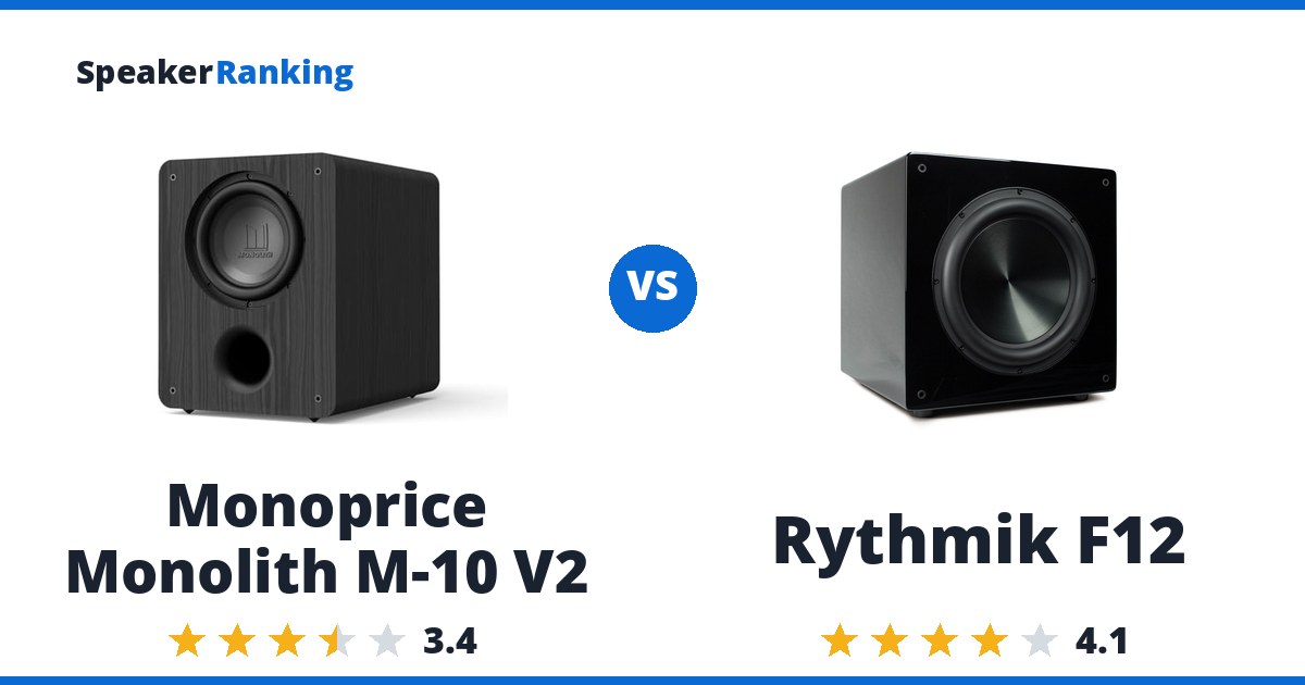 Monoprice Monolith M-10 V2 vs Rythmik F12