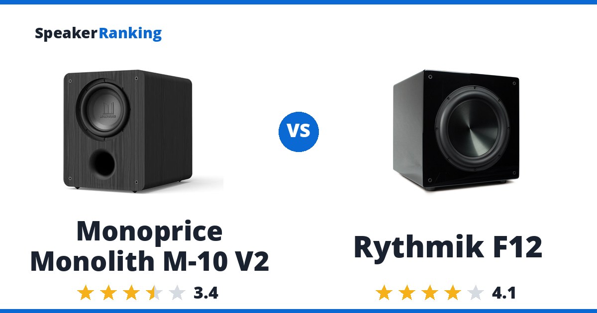 Monoprice Monolith M-10 V2 vs Rythmik F12