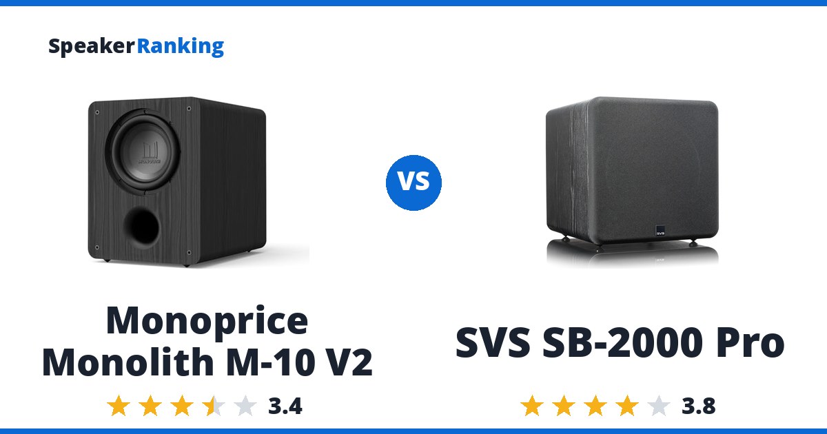 Monoprice Monolith M-10 V2 vs SVS SB-2000 Pro