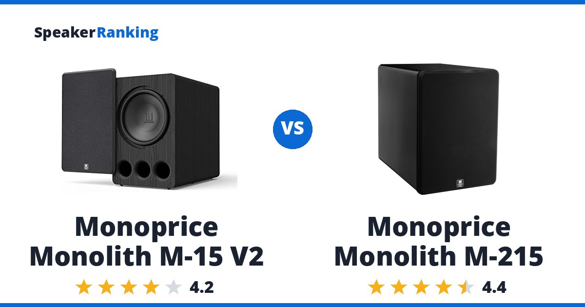 Monoprice Monolith M-15 V2 vs Monoprice Monolith M-215