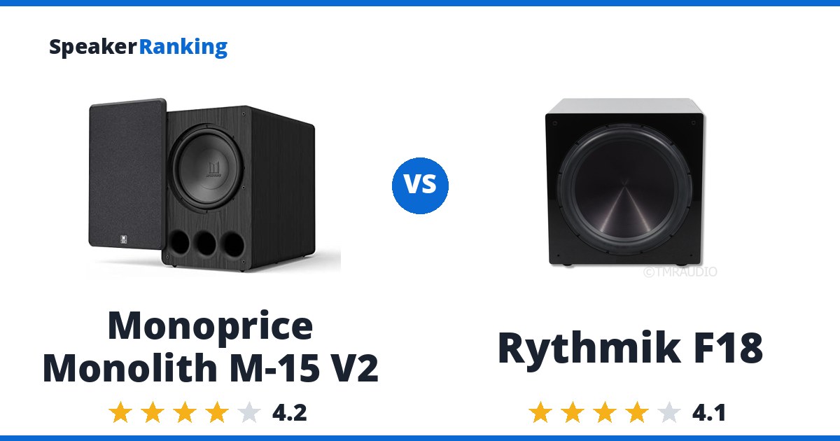 Monoprice Monolith M-15 V2 vs Rythmik F18