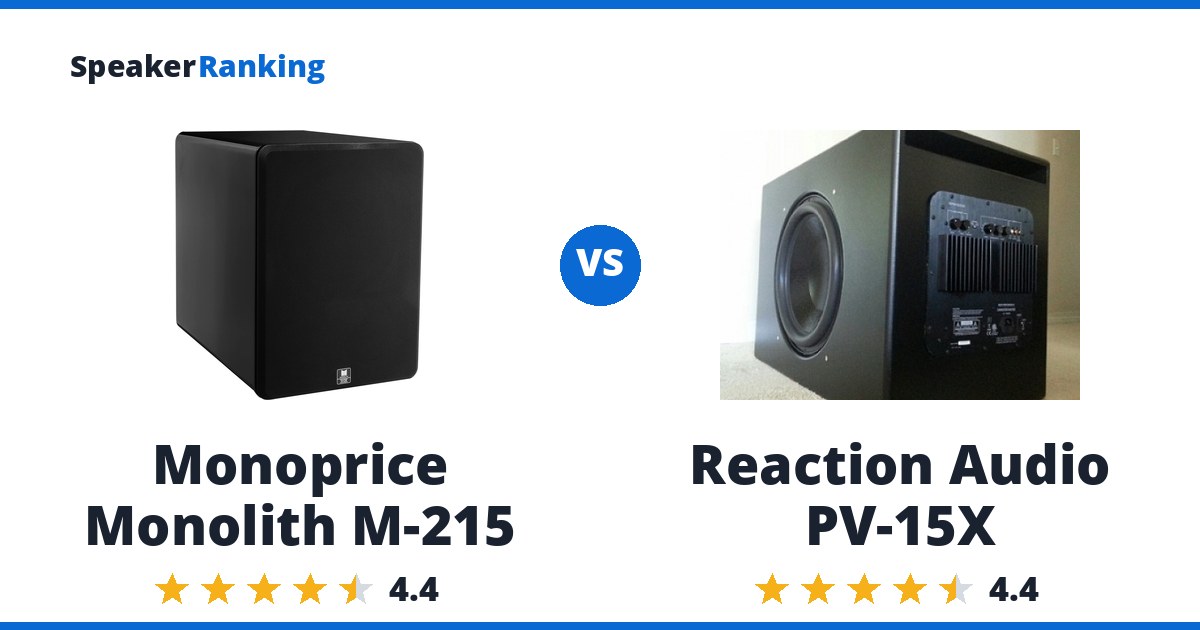 Monoprice Monolith M-215 vs Reaction Audio PV-15X