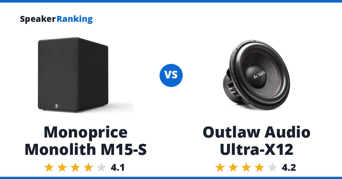 Monoprice Monolith M15-S vs Outlaw Audio Ultra-X12