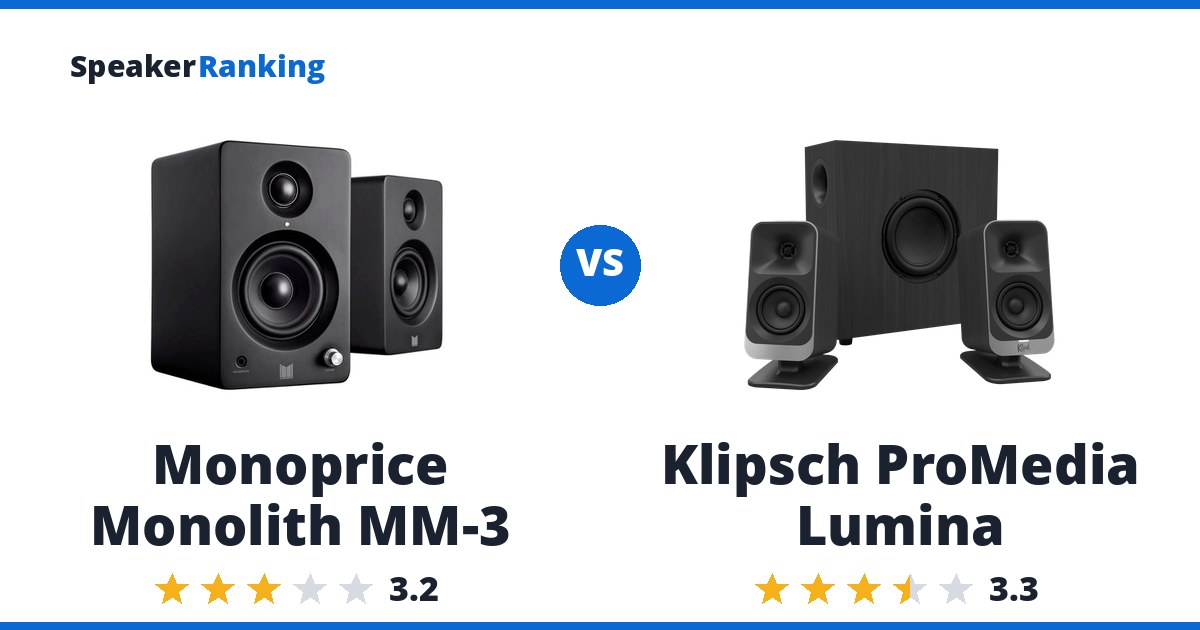 Monoprice Monolith MM-3 vs Klipsch ProMedia Lumina
