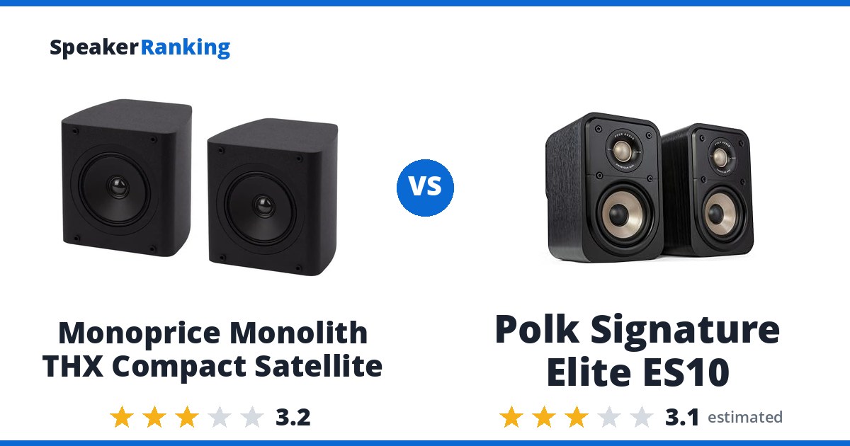 Monoprice Monolith THX Compact Satellite vs Polk Signature Elite ES10