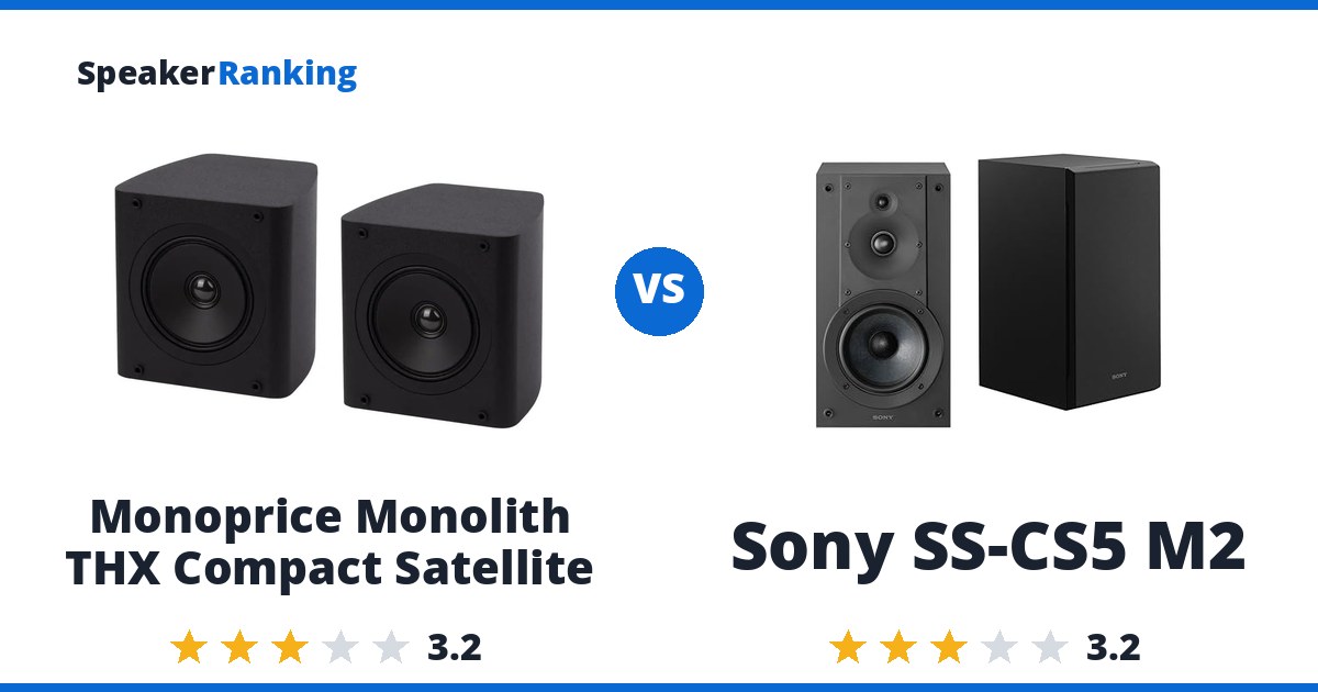 Monoprice Monolith THX Compact Satellite vs Sony SS-CS5 M2