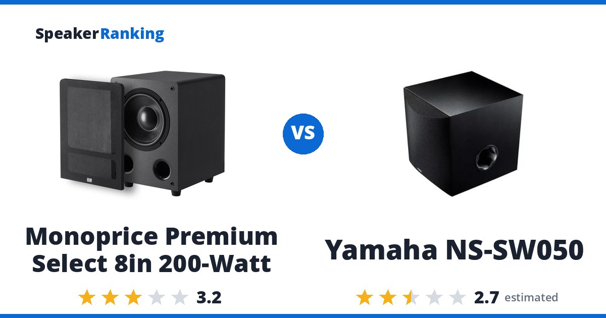 Monoprice Premium Select 8in 200-Watt vs Yamaha NS-SW050