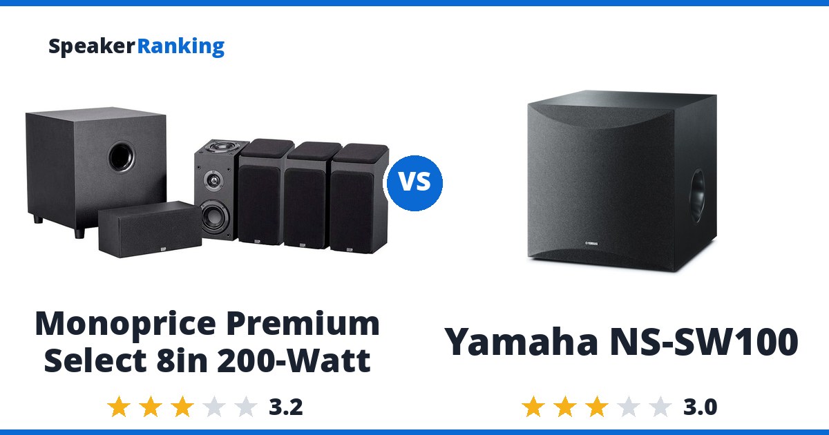 Monoprice Premium Select 8in 200-Watt vs Yamaha NS-SW100