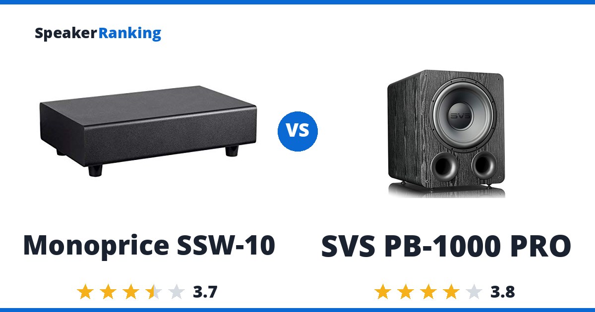 Monoprice SSW-10 vs SVS PB-1000 PRO