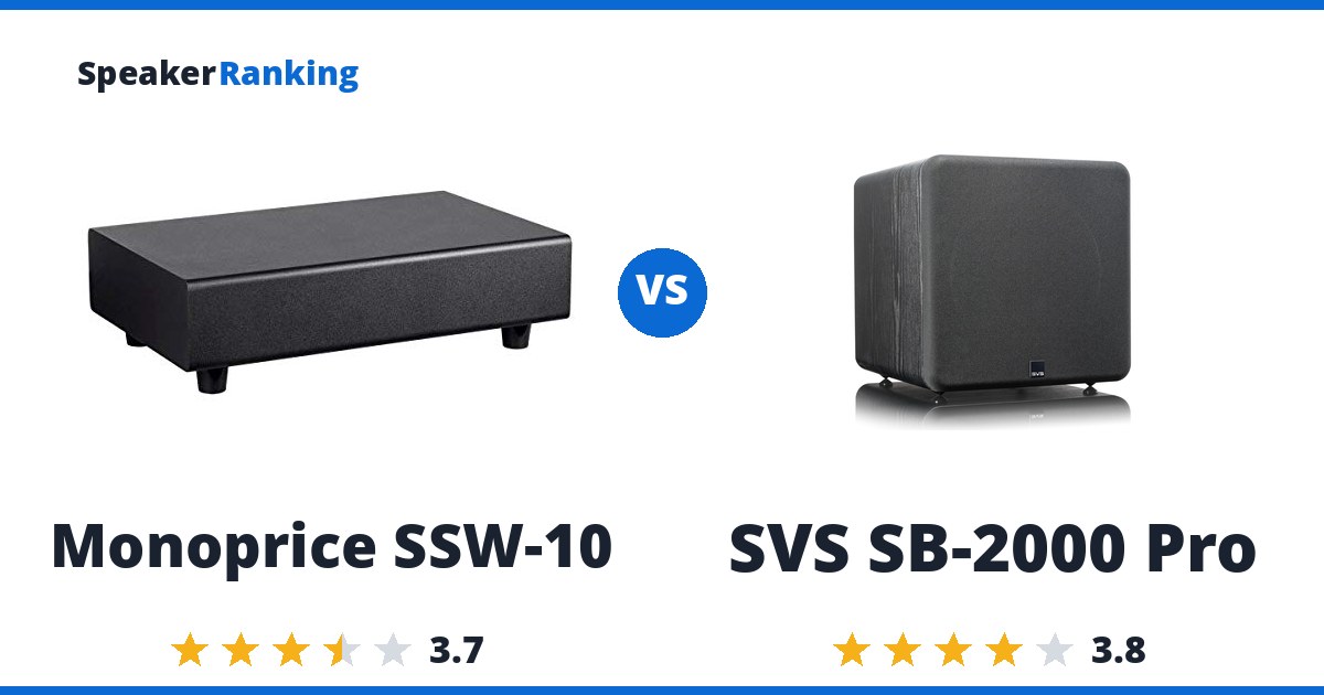 Monoprice SSW-10 vs SVS SB-2000 Pro