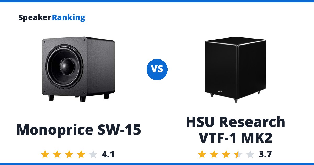 Monoprice SW-15 vs HSU Research VTF-1 MK2