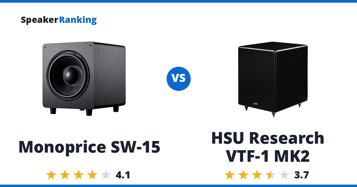 Monoprice SW-15 vs HSU Research VTF-1 MK2