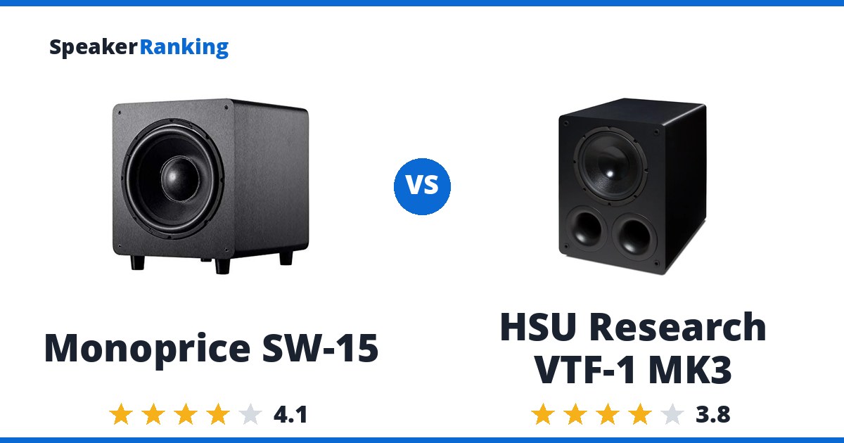 Monoprice SW-15 vs HSU Research VTF-1 MK3