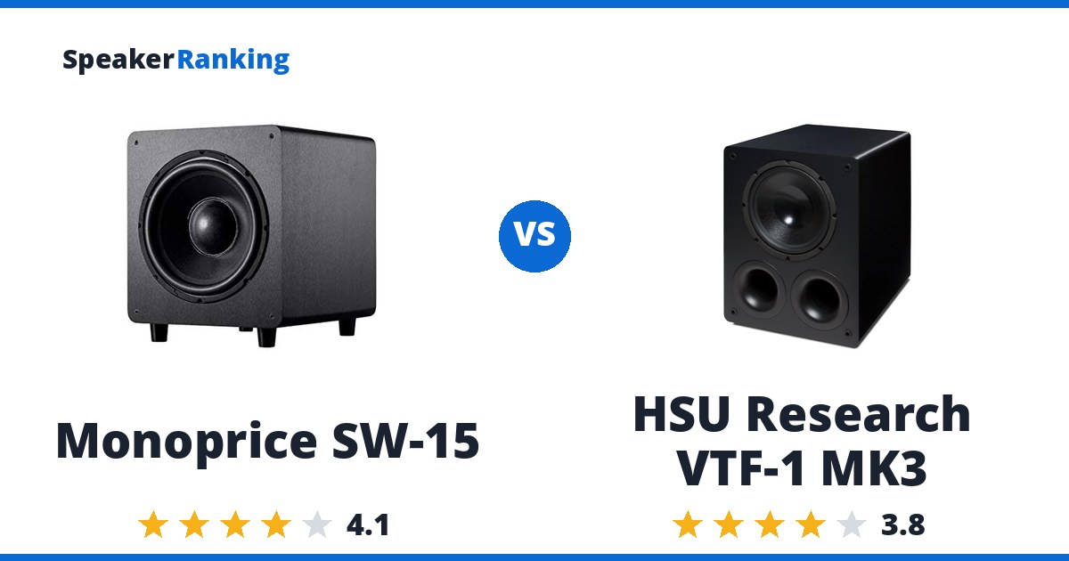 Monoprice SW-15 vs HSU Research VTF-1 MK3