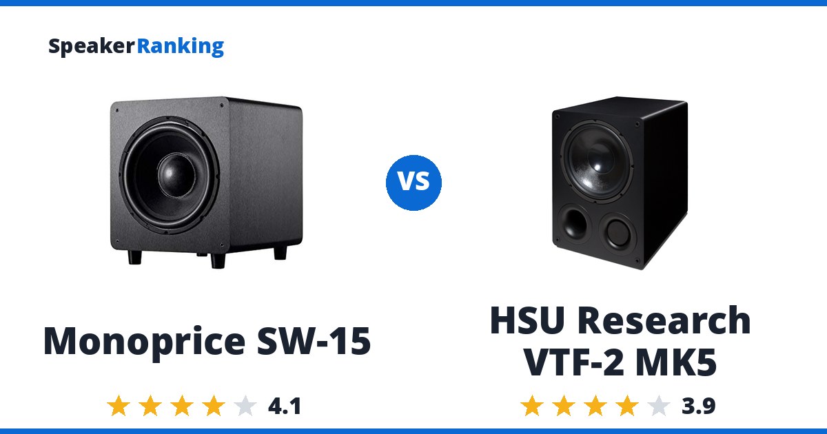 Monoprice SW-15 vs HSU Research VTF-2 MK5