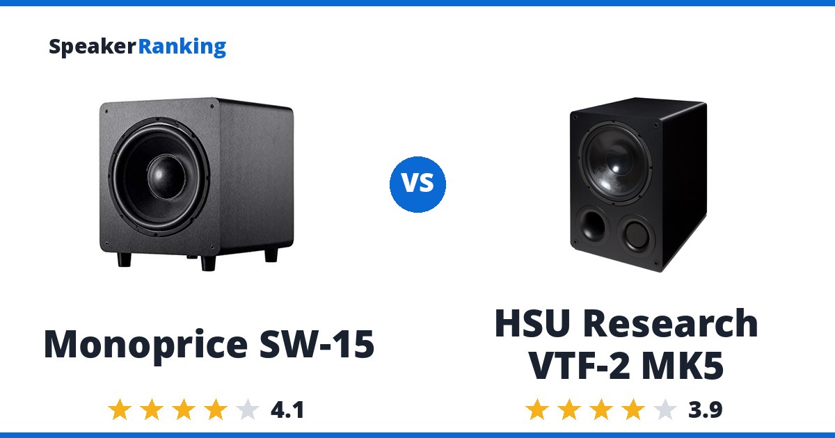 Monoprice SW-15 vs HSU Research VTF-2 MK5