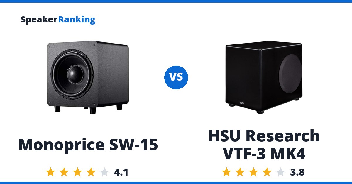 Monoprice SW-15 vs HSU Research VTF-3 MK4