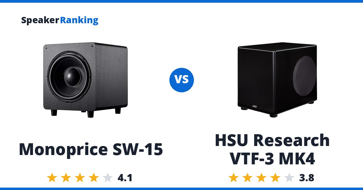 Monoprice SW-15 vs HSU Research VTF-3 MK4