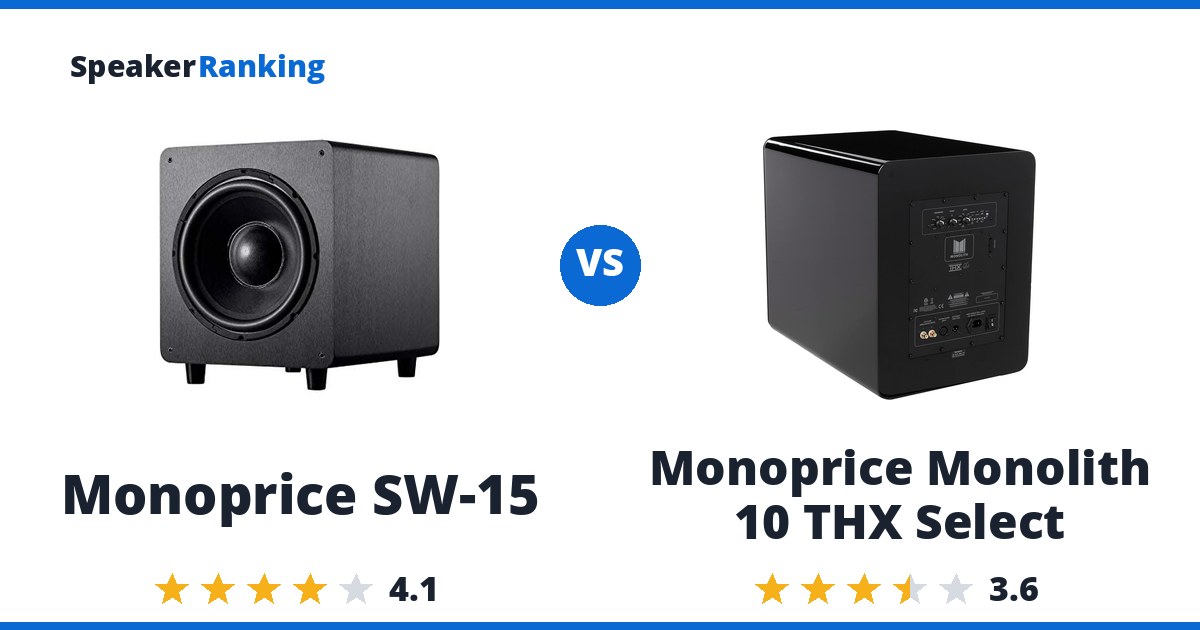 Monoprice SW-15 vs Monoprice Monolith 10 THX Select