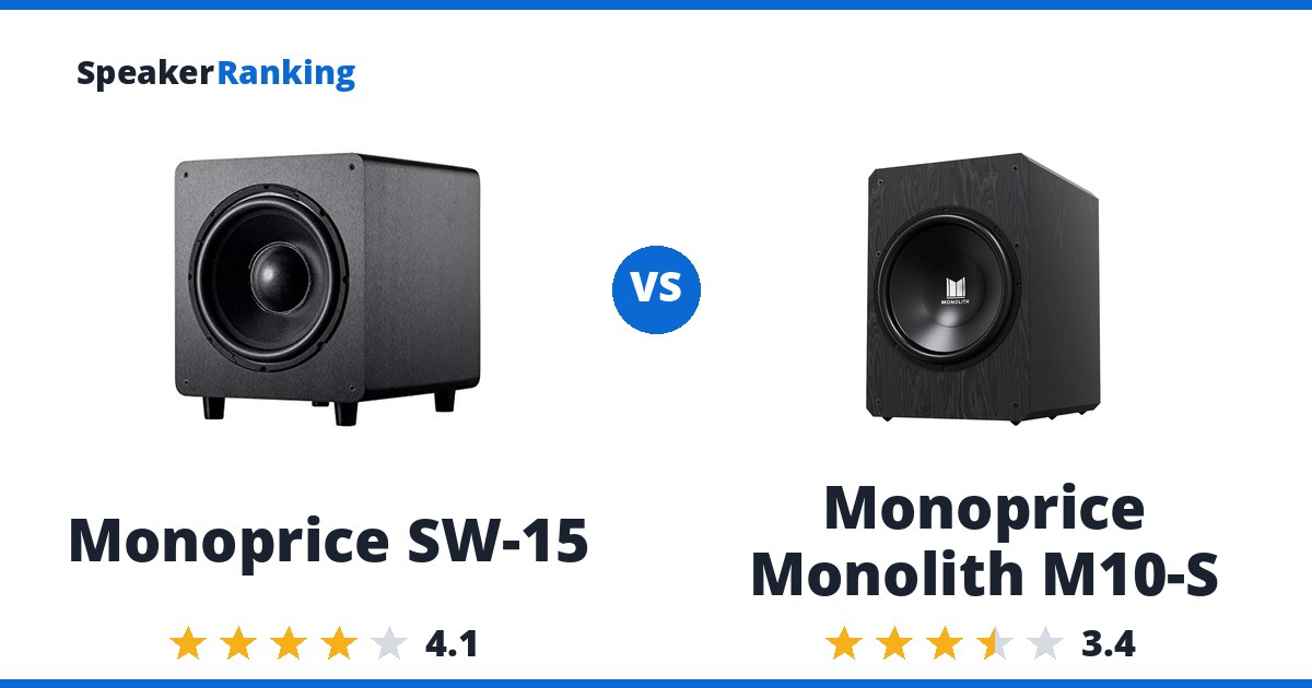 Monoprice SW-15 vs Monoprice Monolith M10-S