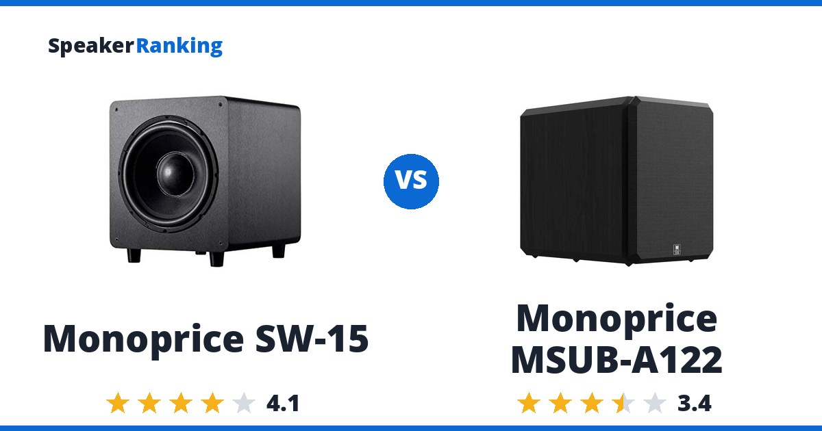Monoprice SW-15 vs Monoprice MSUB-A122