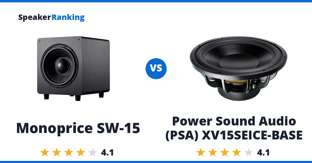Monoprice SW-15 vs Power Sound Audio (PSA) XV15SEICE-BASE