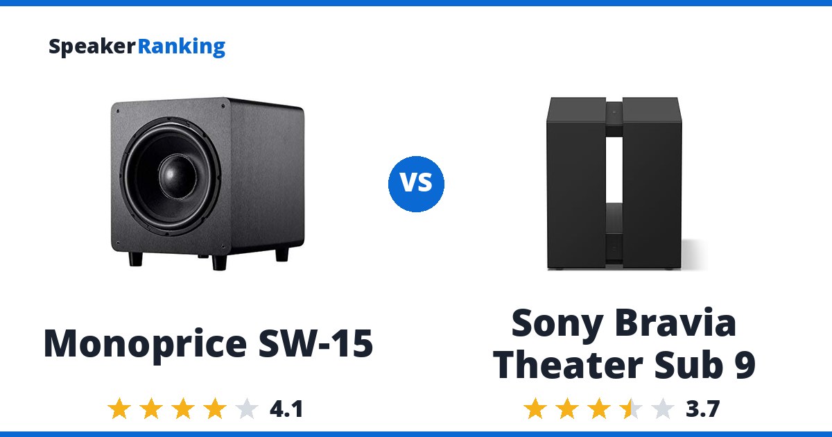 Monoprice SW-15 vs Sony Bravia Theater Sub 9