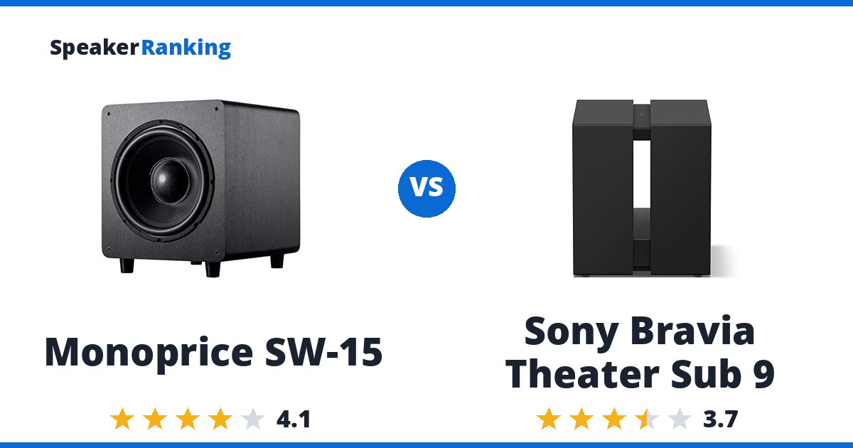 Monoprice SW-15 vs Sony Bravia Theater Sub 9