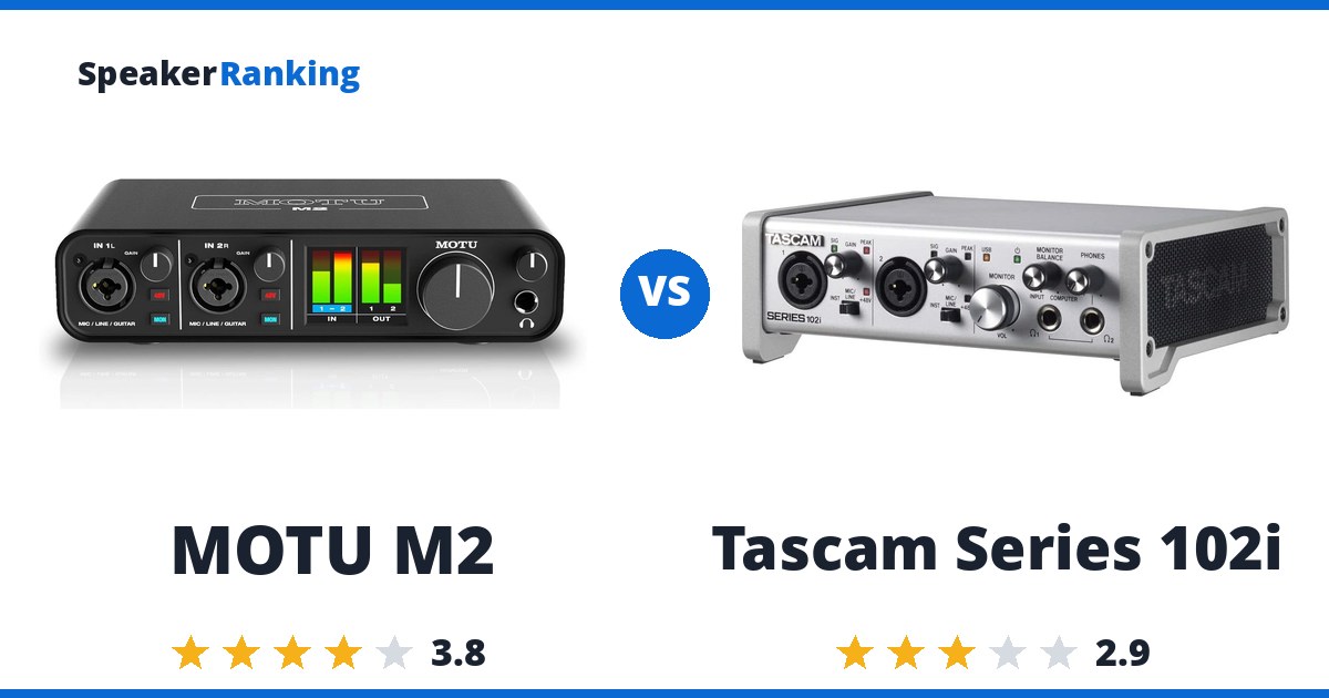 MOTU M2 vs Tascam Series 102i