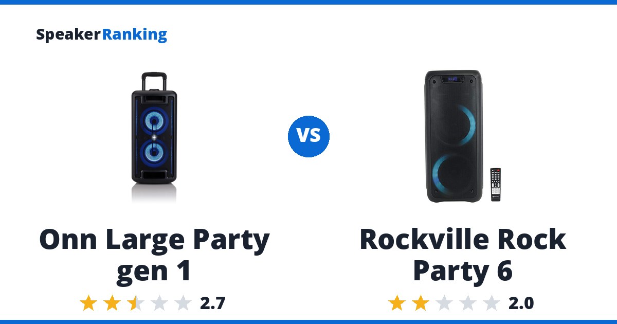 Onn Large Party gen 1 vs Rockville Rock Party 6