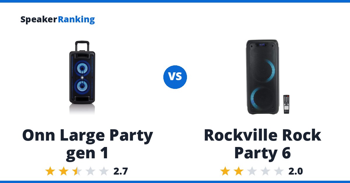 Onn Large Party gen 1 vs Rockville Rock Party 6