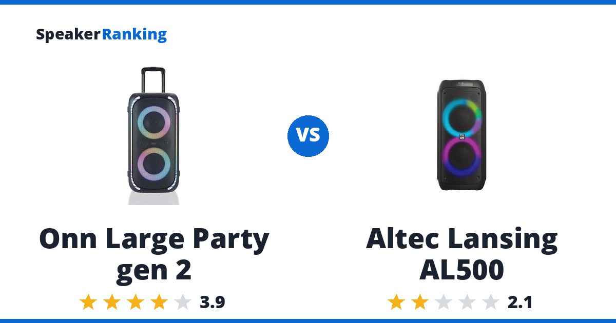 Onn Large Party gen 2 vs Altec Lansing AL500