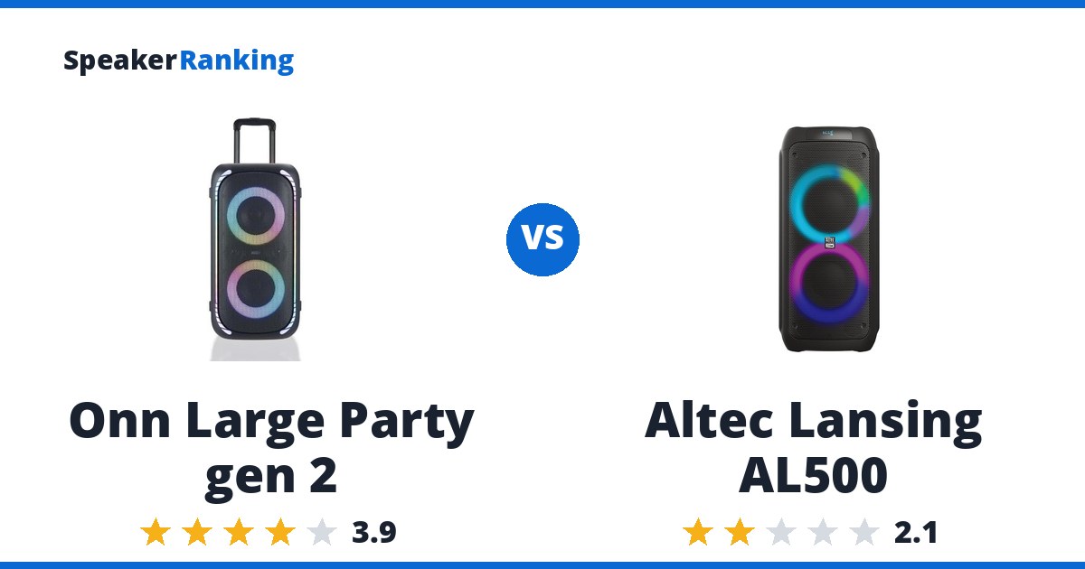 Onn Large Party gen 2 vs Altec Lansing AL500