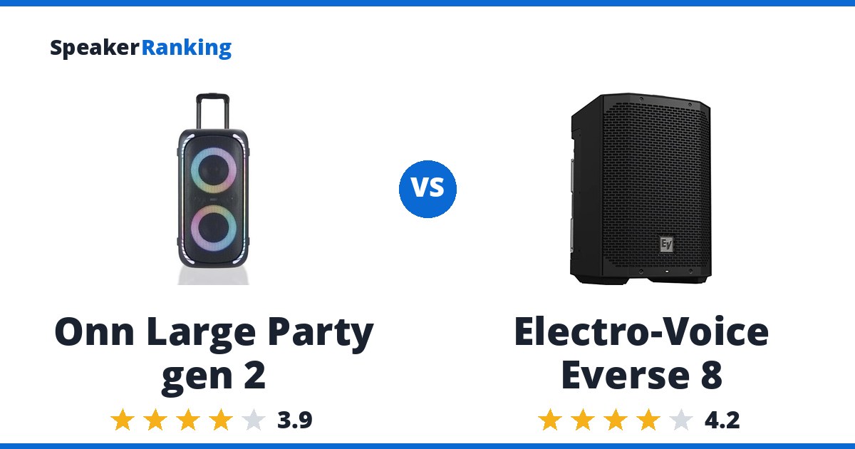 Onn Large Party gen 2 vs Electro-Voice Everse 8