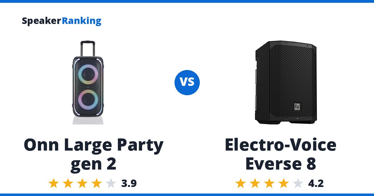 Onn Large Party gen 2 vs Electro-Voice Everse 8