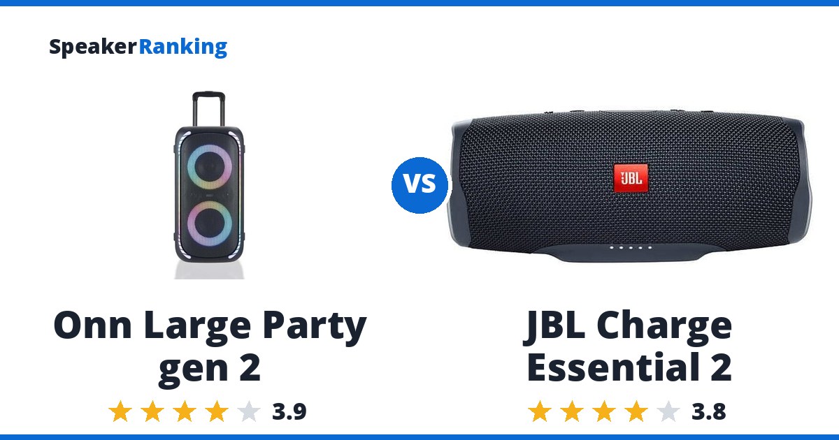 Onn Large Party gen 2 vs JBL Charge Essential 2