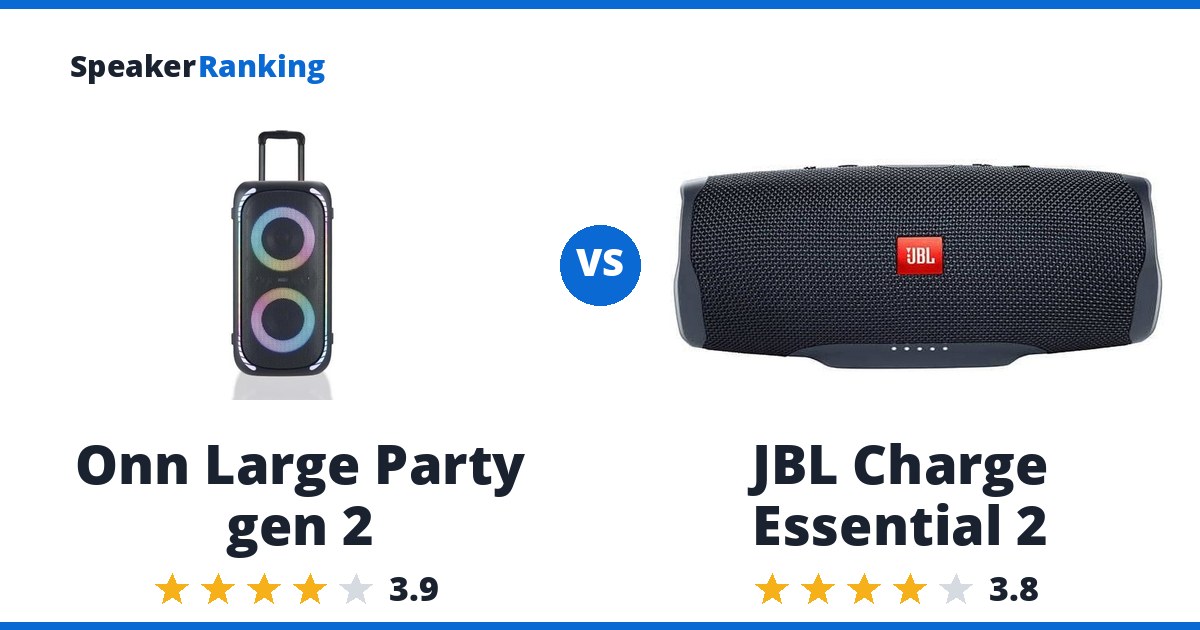 Onn Large Party gen 2 vs JBL Charge Essential 2
