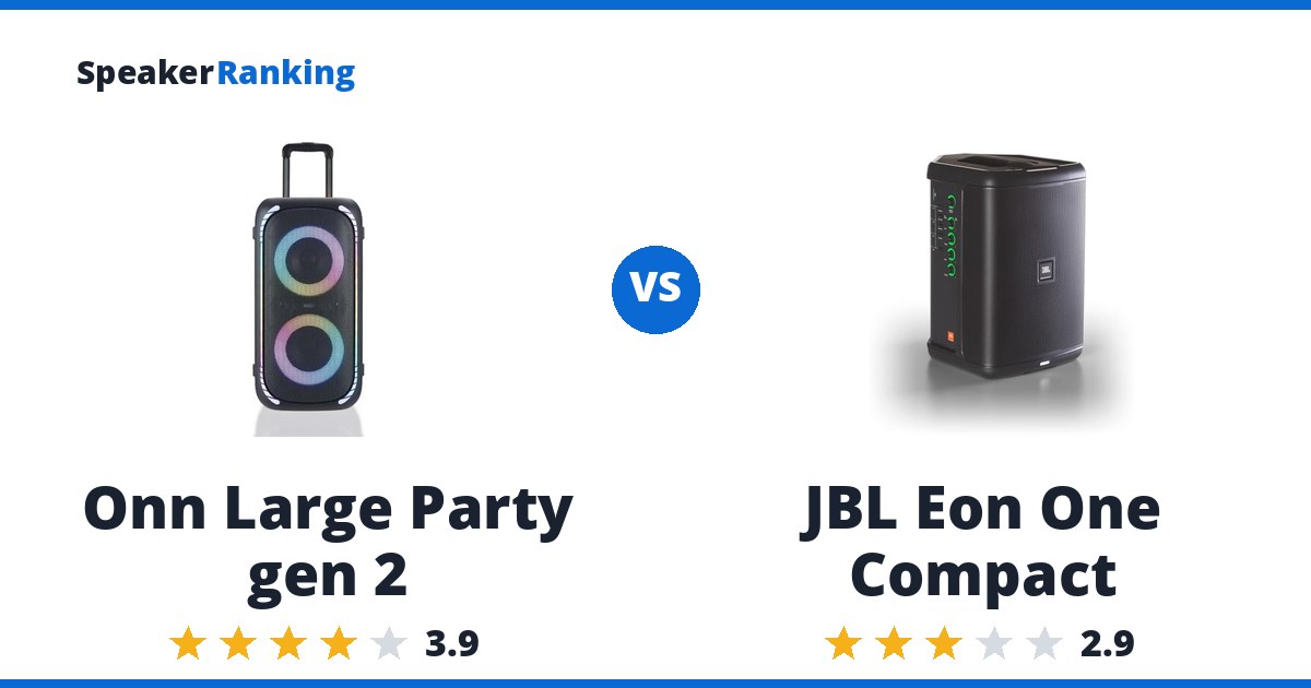 Onn Large Party gen 2 vs JBL Eon One Compact
