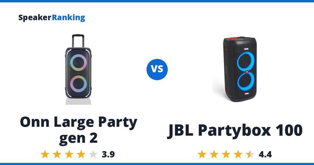 Onn Large Party gen 2 vs JBL Partybox 100