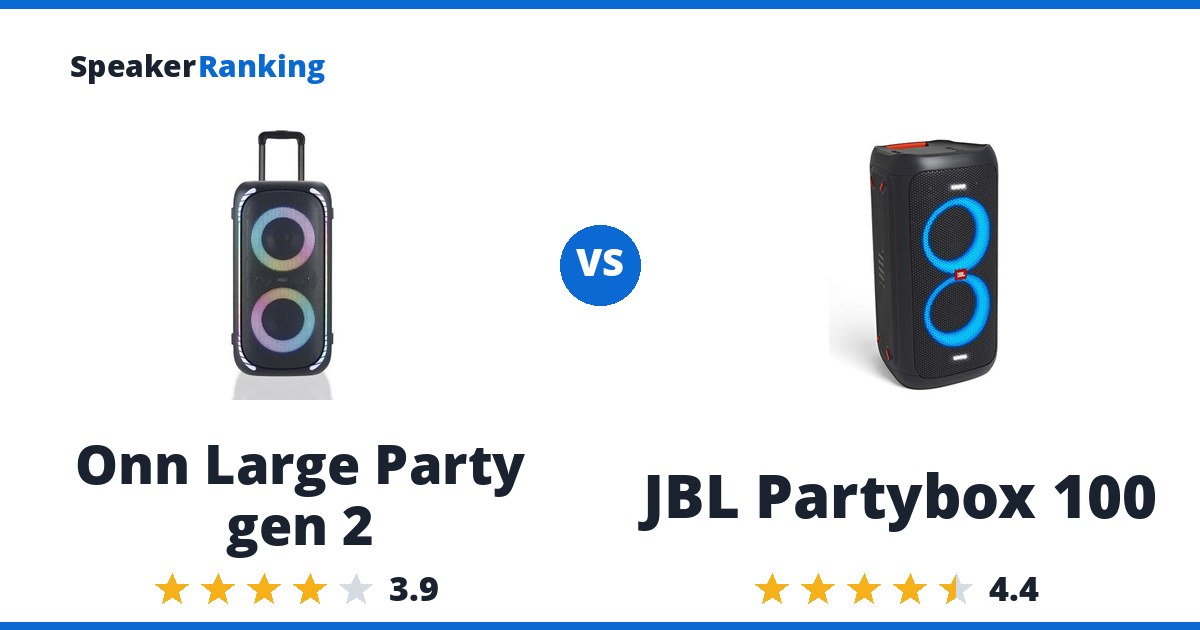 Onn Large Party gen 2 vs JBL Partybox 100